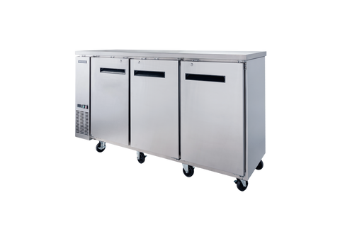 Enhanced Refrigeration EBB-24-72FSS-HC Enhanced Back Bar Cooler 72" W x 24" D, Stainless Steel Exterior, 3 Solid Doors