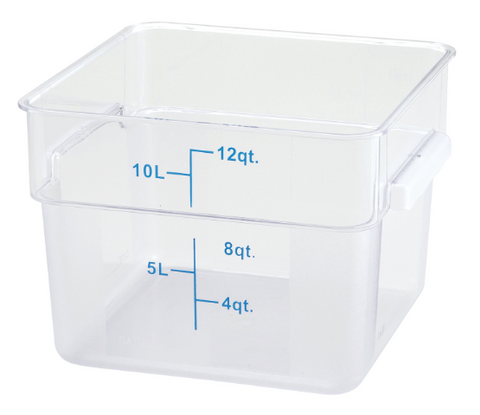 ESC12C Cresco Resco Food Storage Container, 12 Qt., Square, Clear-Enhanced Smallwares