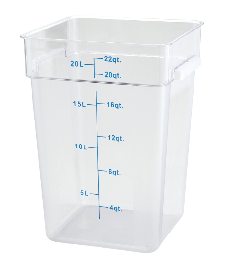 ESC22C Cresco Resco Food Storage Container, 22 Qt., Square, Clear-Enhanced Smallwares