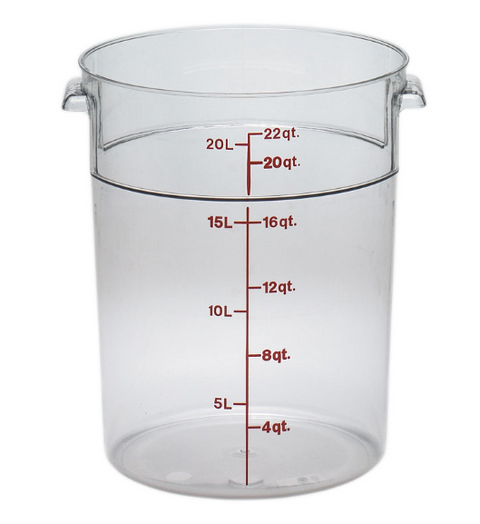 ERC22C Cresco Resco Round Food Container 22 qt, Clear-Enhanced Smallwares
