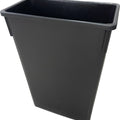 24BLK Enhanced Slim trash can, black, 24 gallon, rectangle-Enhanced SS & Equipment