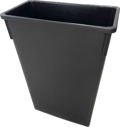 24BLK Enhanced Slim trash can, black, 24 gallon, rectangle-Enhanced SS & Equipment