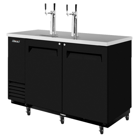TBD-2SB-N6 Turbo Air 59" 2-Column Black Beer Dispenser w/ (2) 1/2 Barrel Keg Capacity