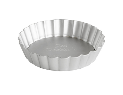 Fat Daddio's PFT-425 ProSeries Round Fluted Tart and Quiche Pan with Removable Bottom, 4.5" x 1"