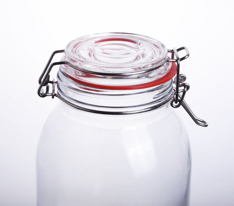 CW-11800F Enhanced 63 Oz. Glass Storage Jar with Lock Seal - EA-Enhanced Glassware