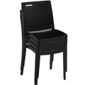 US563017 Grosfillex Metro Stacking Side Chair, Black-Grosfillex