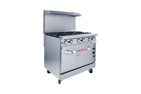 Enhanced Gas Equipment ER-6-C Enhanced Range - 6-Burner Natural Gas Commercial Range with Convection Oven