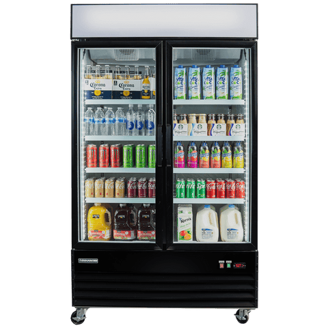 EGDM-35F-HC Enhanced Merchandiser Freezer, 2 Glass Doors