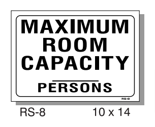 RS-8 T&J Sign Maximum Room Capacity Sign-T&J SIGNS, INC.