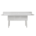 E-S3C182414-18LR-316 Enhanced 18"D x 24"W Sink, 3 Tubs with Right/Left Drainboards-Enhanced SS & Equipment