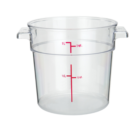 ERC1C Cresco Resco Round Food Container 1 qt, Clear-Enhanced Smallwares