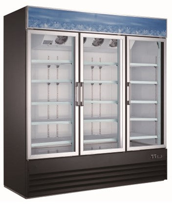 EGDM-60F-HC Merchandiser Freezer 3 - Glass doors-Enhanced Refrigeration