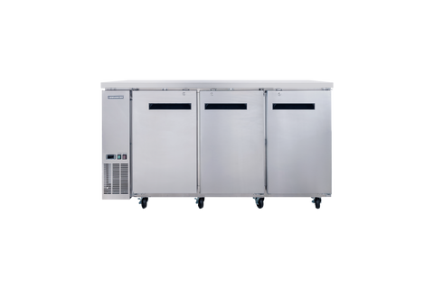 Enhanced Refrigeration EBB-24-72FSS-HC Enhanced Back Bar Cooler 72" W x 24" D, Stainless Steel Exterior, 3 Solid Doors
