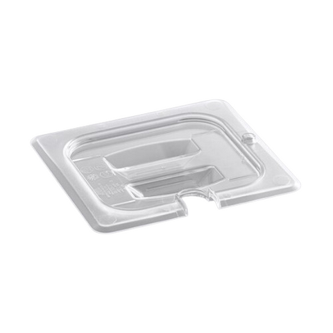EFPL60NC Cresco Resco 1/6 Size Polycarbonate Lid w/Spoon Notch, Clear-Enhanced Smallwares