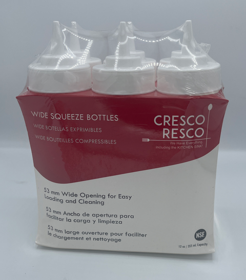 ESBW-12PK Enhanced Squeeze bottle, 12oz, Wide mouth, 6pk