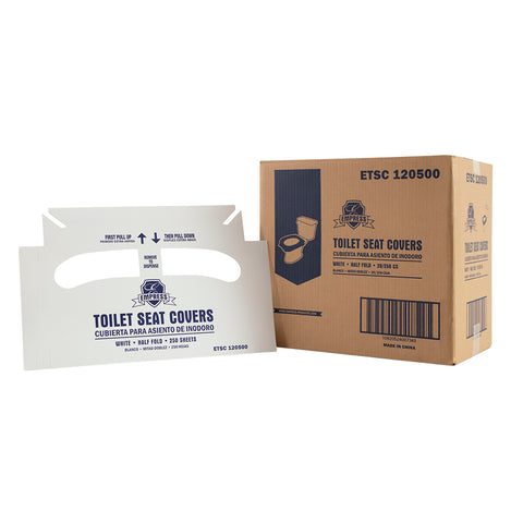 Empress ETSC 120500 Half-Fold Paper Toilet Seat Covers, White
