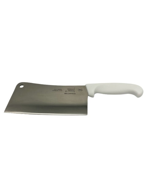 Cresco Resco KWCLEAVERSS8 8" Cleaver with White Poly Handle, 420 High Carbon Stainless Steel