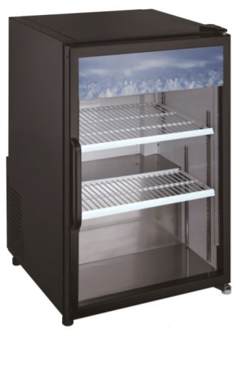 ECGM-03R-HC Enhanced Merchandiser Refrigerator 1-Glass door, Black exterior, countertop, 3 cu