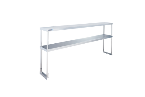 Enhanced SS & Equipment E-DOS-1271 18GA 430 Stainless Steel Custom Double Tier Overshelf 12" x 70-1/2" x 32"H