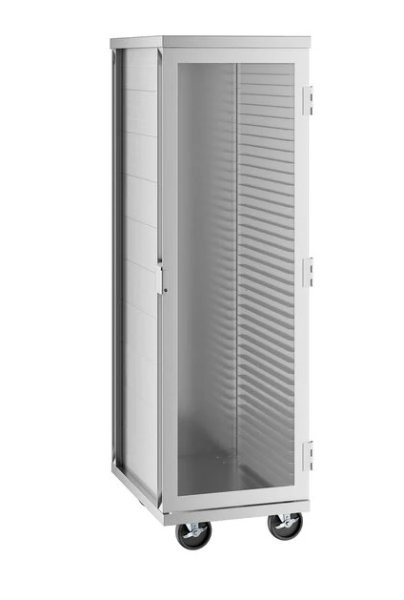 C1840-1.5-GD Enhanced Enclosed transport cabinet, Full size, 40-pan capacity, aluminum, glass door