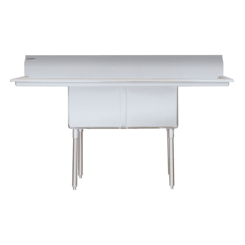 Enhanced SS & Equipment E-S2C181814-18LR-316 2-Tub Stainless Steel Sink with Left and Right Drainboards