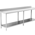 E-WTG-2496-2R-418 Enhanced 24"D x 96"W Work Table with Galvanized Underself, 2" Backsplash-Enhanced SS & Equipment
