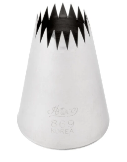 Ateco 869 French Star Pastry Tube - Size 9 Stainless Steel Piping Tip