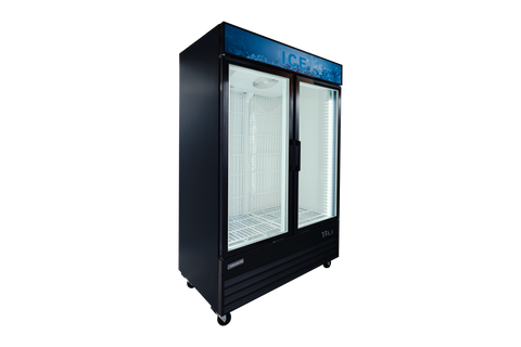 Enhanced Refrigeration EGDM-ICE2-HC 2-Door Glass Ice Merchandiser Freezer, 36 cu. ft., Black