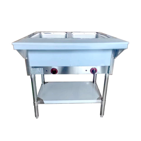 Enhanced Stainless Steel NH-2-LP-SS Enhanced 2-Well LP Gas Hot Food Steam Table