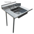 E-SDT-60L Enhanced Soiled dish table 30"X60\" pre-rinse bowl:20"X20"X5" Left side-Enhanced SS & Equipment