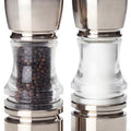 3509-00 Olde Thompson Crown Set 6 1/2" Brushed Top & Base With Salt And Malabar Pepper - Each-OLDE THOMPSON