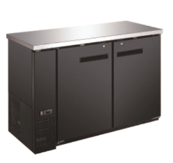 EBB-2F-HC Enhanced Back Bar cooler 27" D, Black exterior, Stainless Steel Top, 2-Doors