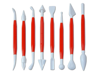 MTS-8 Fat Daddio's Modeling Tool Set, 8 pc Set, 16 Designs, plastic-Fat Daddios