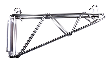 E-CBR-24DDWM Enhanced Wall mount bracket double 24\" Chrome, Each-Enhanced Wire Shelving