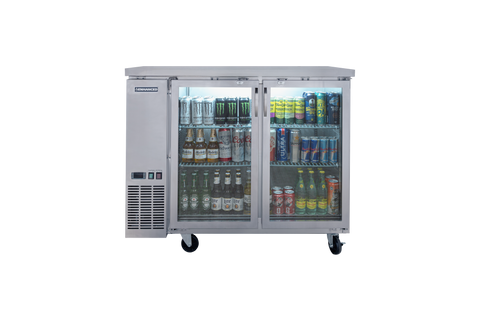 Enhanced Refrigeration EBB-24-48GSS-HC Enhanced 48" Back Bar Cooler with 2 Glass Doors