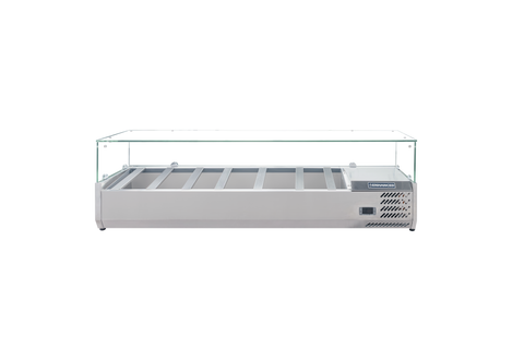 Enhanced Refrigeration CTSP-60-15G-HC 60" Countertop Refrigerated Sandwich/Toppings Station with Glass Cover