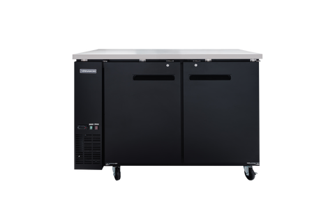 Enhanced Refrigeration EBB-2F-HC Back Bar Cooler 27" D, Black Exterior, Stainless Steel Top, 2-Door
