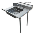 E-SDT-60R Enhanced Soiled dish table 30"X60\" pre-rinse bowl:20"X20"X5" Right side-Enhanced Stainless Steel