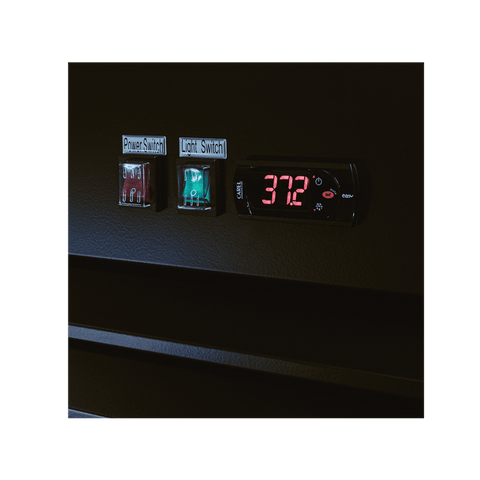 EGDM-45R-HC Enhanced Merchandiser Refrigerator 2-Glass doors, Black exterior