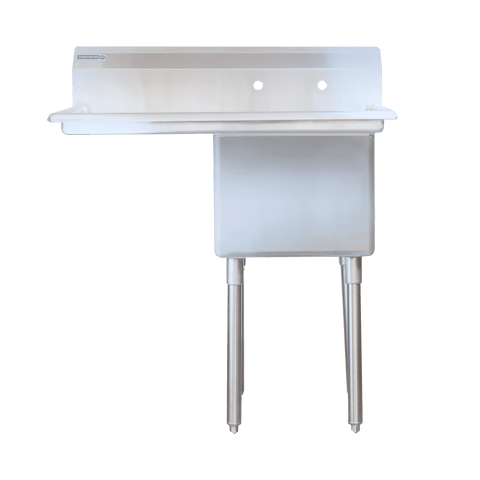 Enhanced SS & Equipment E-S1C151512-15L-318 1-Tub Sink 15" x 15" x 12" with 15" Left Drainboard