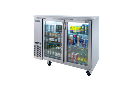 Enhanced Refrigeration EBB-24-48GSS-HC Enhanced 48" Back Bar Cooler with 2 Glass Doors