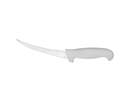 Cresco Resco KWBONE6SC 6 inch Stiff Curved Boning Knife with White Handle