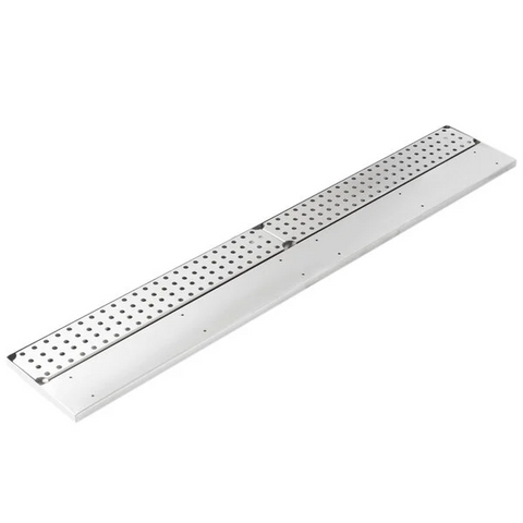 Enhanced SS & Equipment E-BDRD-8X36 Bar Drink Rail Drainer 8"x36"x3/4"H with 3/16" Mounting Holes, Stainless Steel