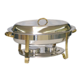 SLRCF0836GH Thunder Group 6 Quart Oval With Gold Accent Chafer-Thunder Group