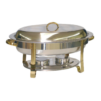 SLRCF0836GH Thunder Group 6 Quart Oval With Gold Accent Chafer-Thunder Group