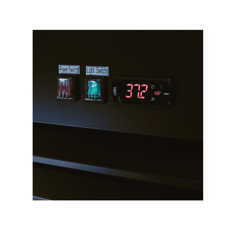 EGDM-45R-HC Enhanced Merchandiser Refrigerator 2-Glass doors, Black exterior