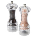 3961-58 Olde Thompson 7" Acyrlic Brushed Mercury Filled Salt & Peppermill Shaker Set-OLDE THOMPSON