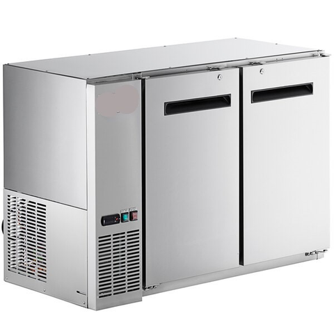 EBB-24-48FSS-HC Enhanced Back Bar Cooler 48" W x 24" D , Stainless Steel exterior, 2-Solid doors
