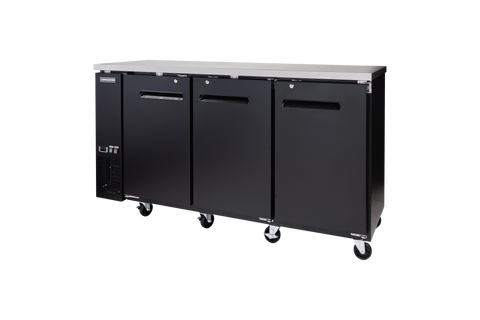 Enhanced Refrigeration EBB-24-72F-HC Enhanced 72" Back Bar Cooler, 3 Solid Doors