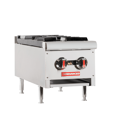 EGHP-2L Enhanced HOT PLATE 12" WIDE 2 OPEN BURNERS 53,000 BTU